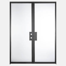 Load image into Gallery viewer, PINKYS Air Lite Interior Black Double Flat Steel Door w/ No Threshold