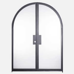 PINKYS Air Lite Interior Black Double Full Arch Steel Door w/ No Threshold