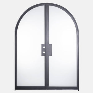 PINKYS Air Lite Interior Black Double Full Arch Steel Door w/ No Threshold