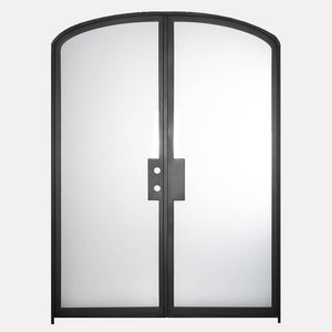 PINKYS Air Lite Interior Black Double Mini Arch Steel Door w/ No Threshold