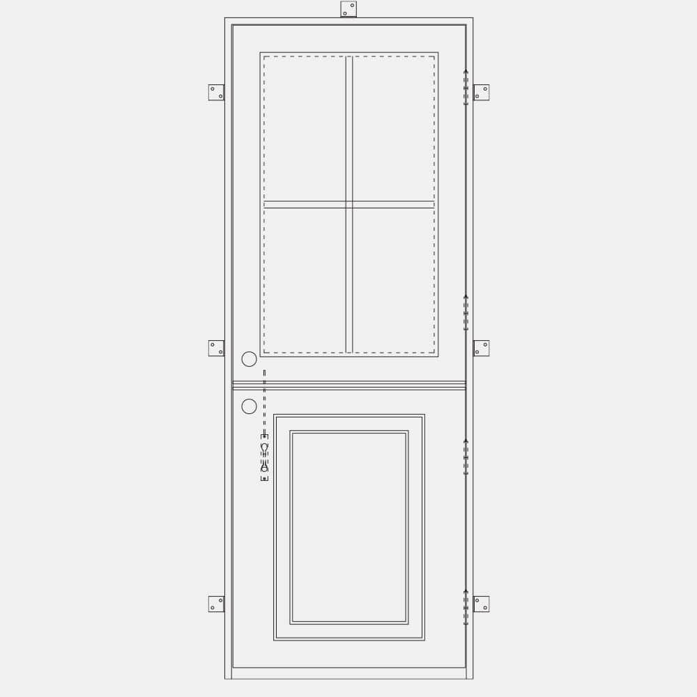 Air Getty Dutch interior single flat steel Dutch door with slim profile architectural design
