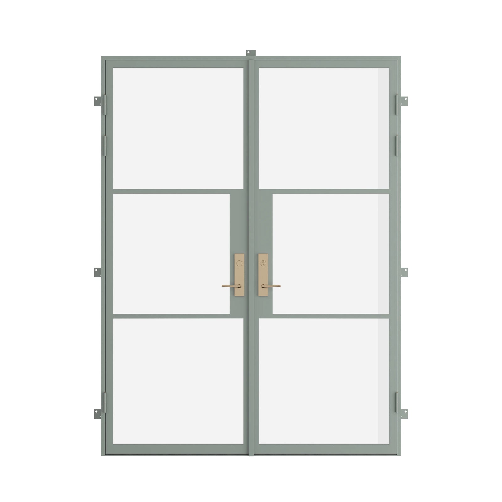 double flat steel entry door in Montecito Mint finish