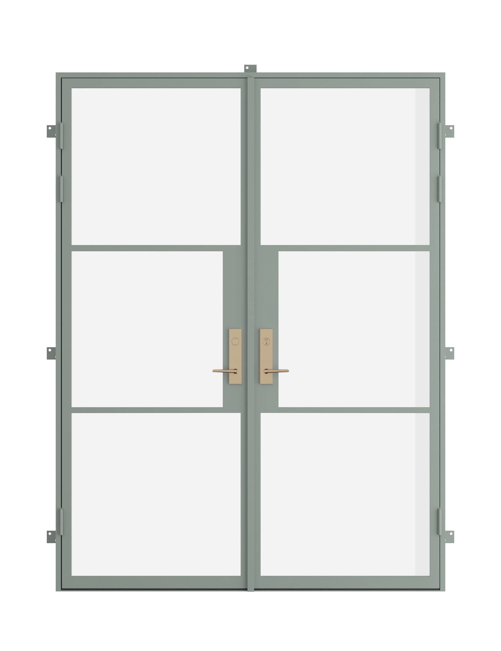 double flat steel entry door in Montecito Mint finish