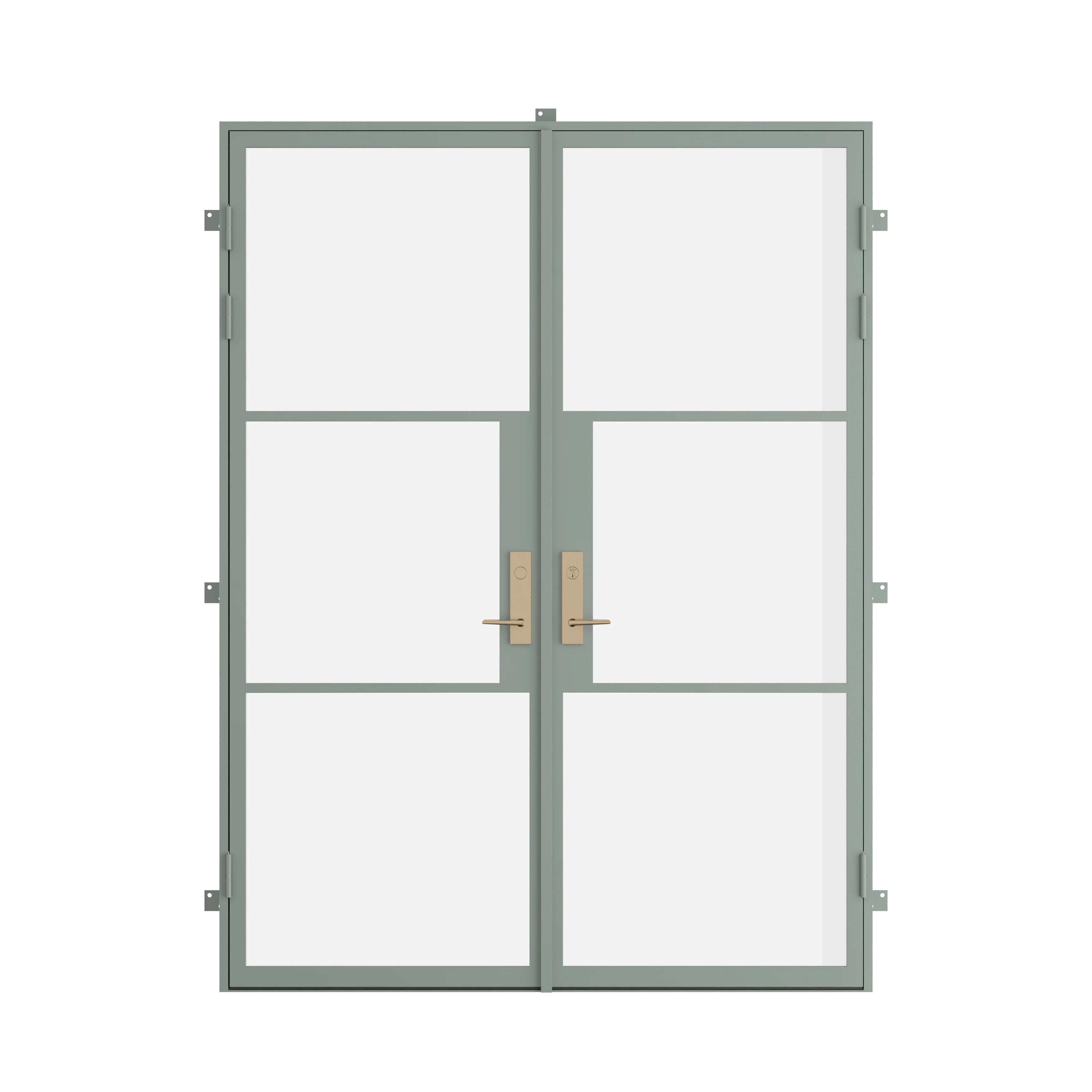 double flat steel entry door in Montecito Mint finish
