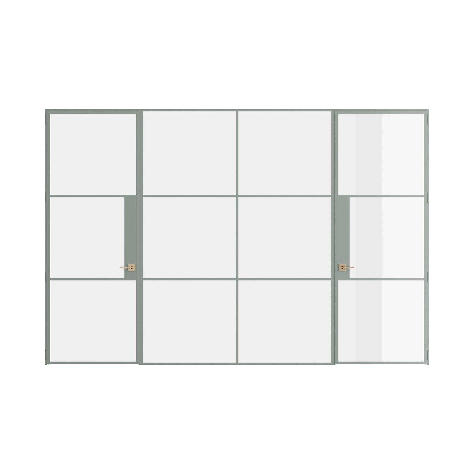 Pinkys Air 4 interior steel door, dual single, with a fixed middle panel, closed