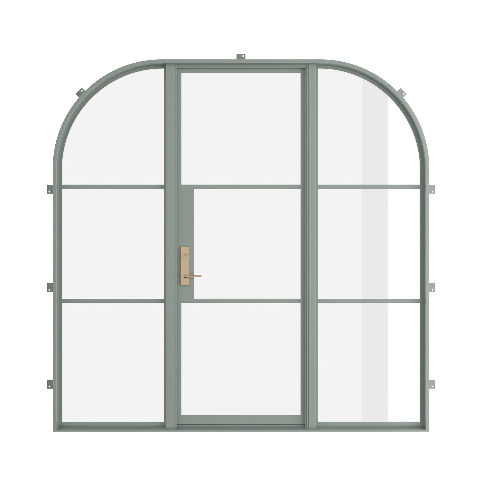 Pinkys Air 4 steel door, single, flat, with side windows, closed