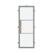 single flat steel entry door in Montecito Mint finish