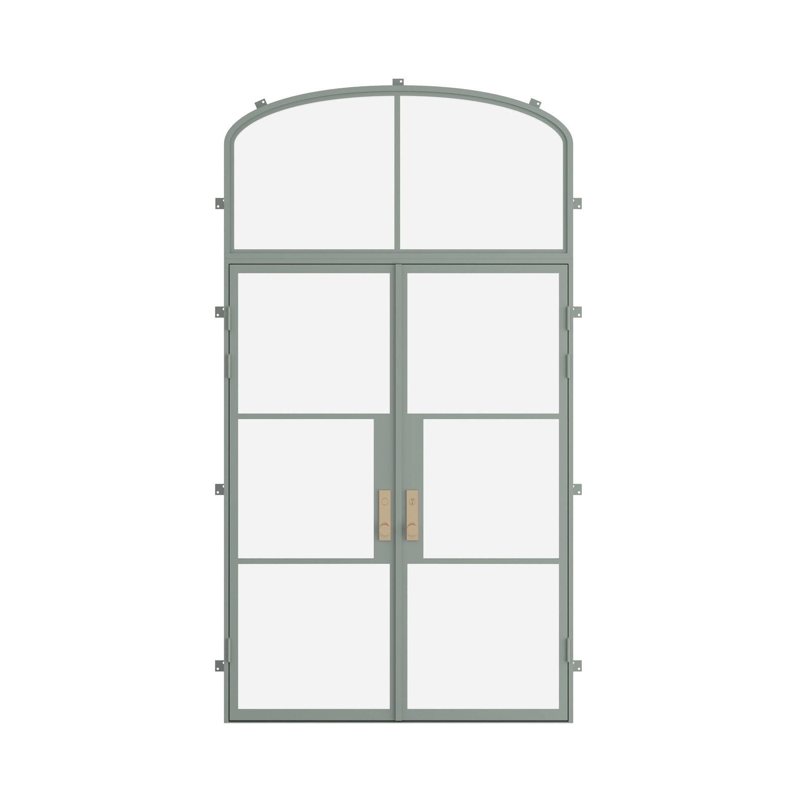 Pinkys Air 4 steel door, double, flat, with an arch top window, closed