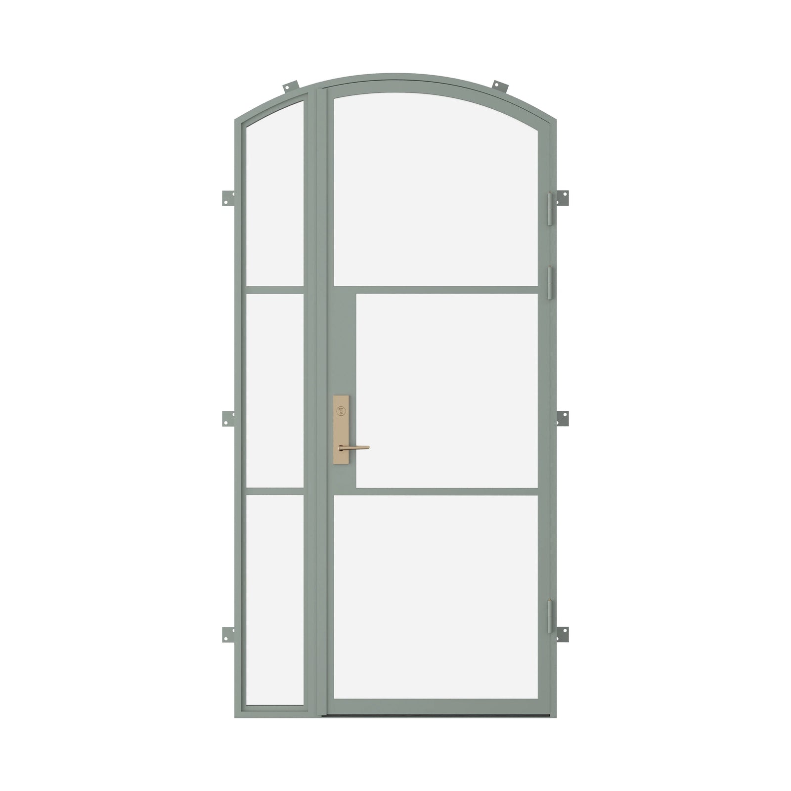 Pinkys Air 4 steel door, single, arch, with a right side window, closed