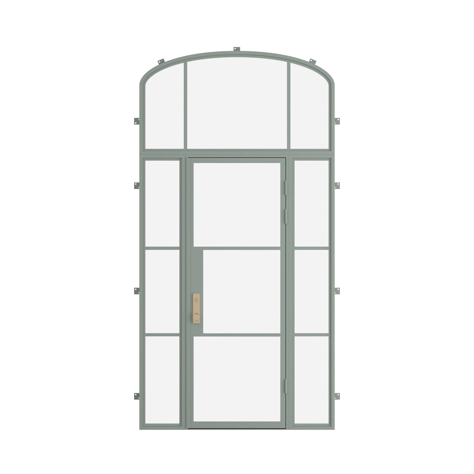 Pinkys Air 4 steel door, single, flat, with side windows, with a mini-arch top window, closed