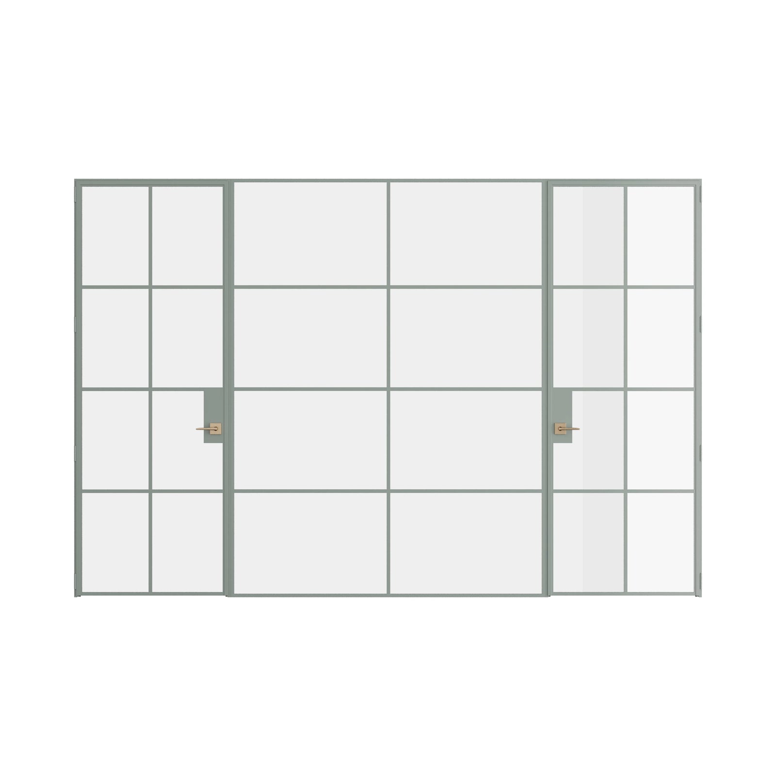 Pinkys Air 5 interior steel door, dual single, with a fixed middle panel, closed