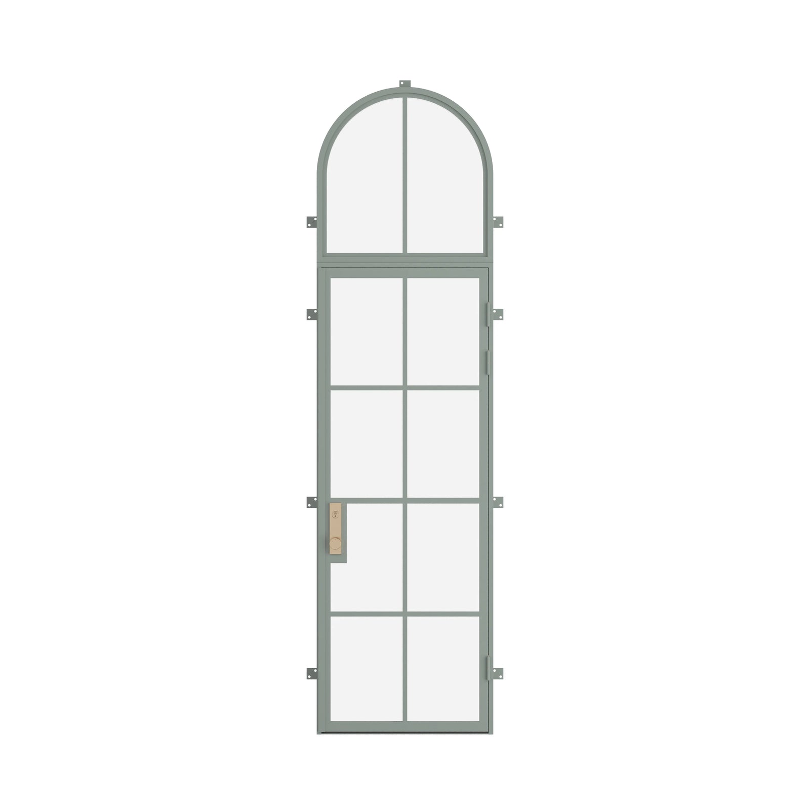 Pinkys Air 5 steel door, single, flat, with a full-arch top window, closed