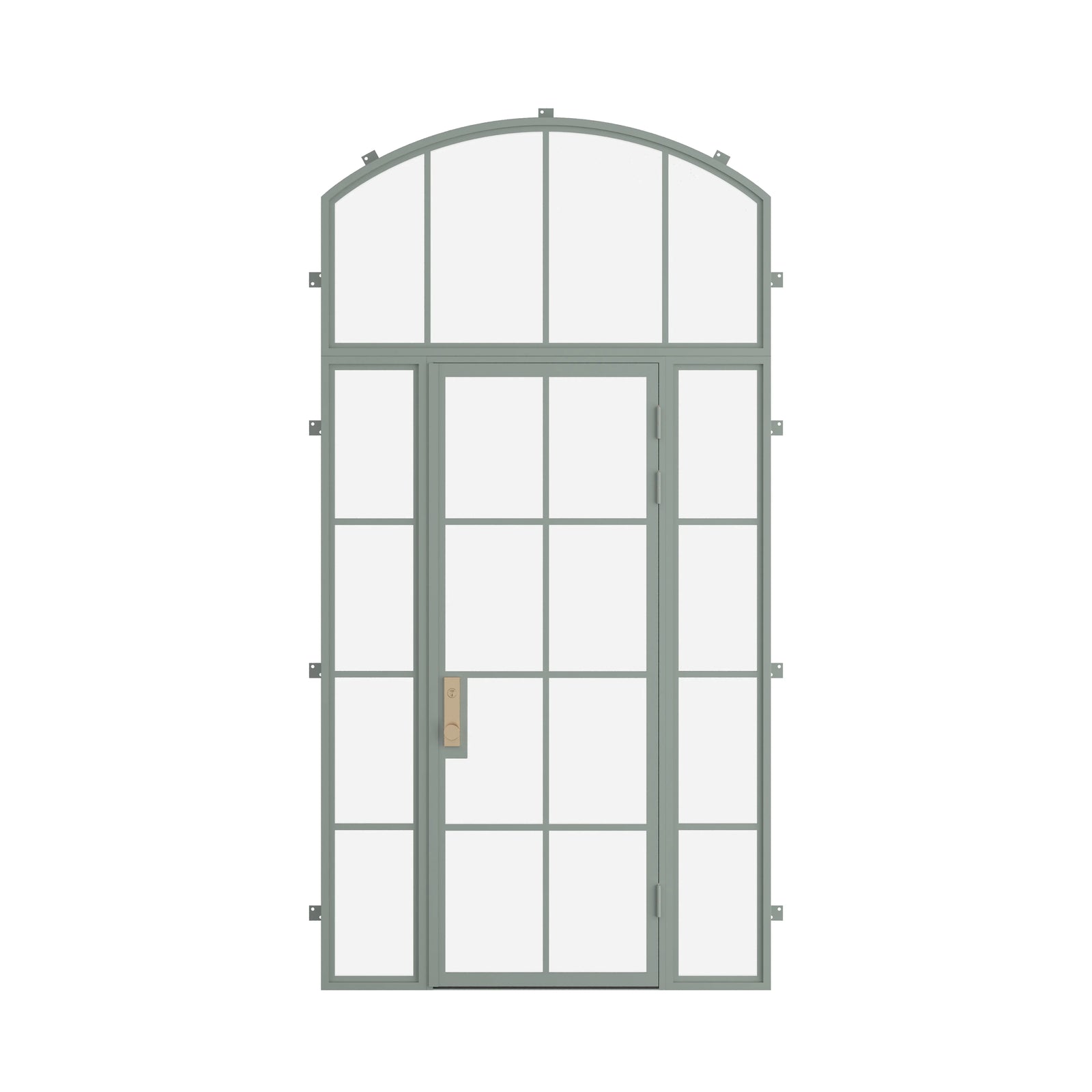 Pinkys Air 5 steel door, single, flat, with side windows, with an arch top window, closed