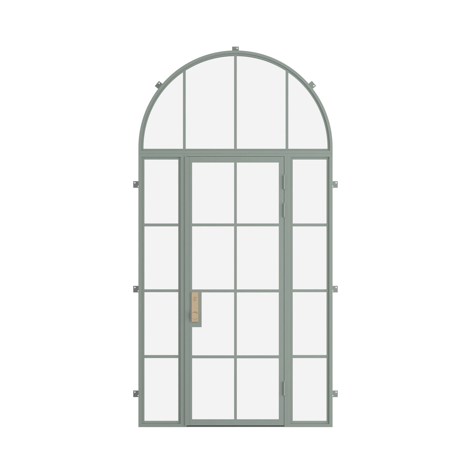 Pinkys Air 5 steel door, single, flat, with side windows, with a full-arch top window, closed