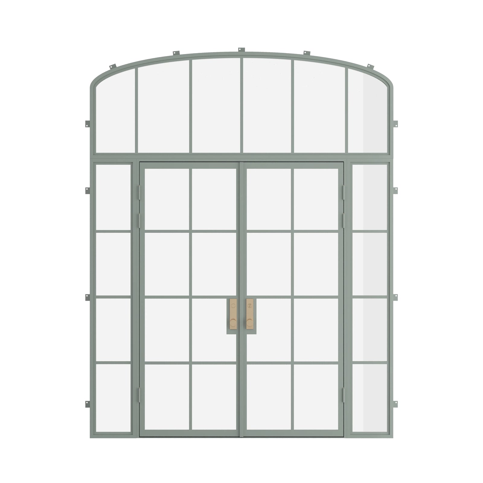 Pinkys Air 5 steel door, double, flat, with a mini-arch top window, closed