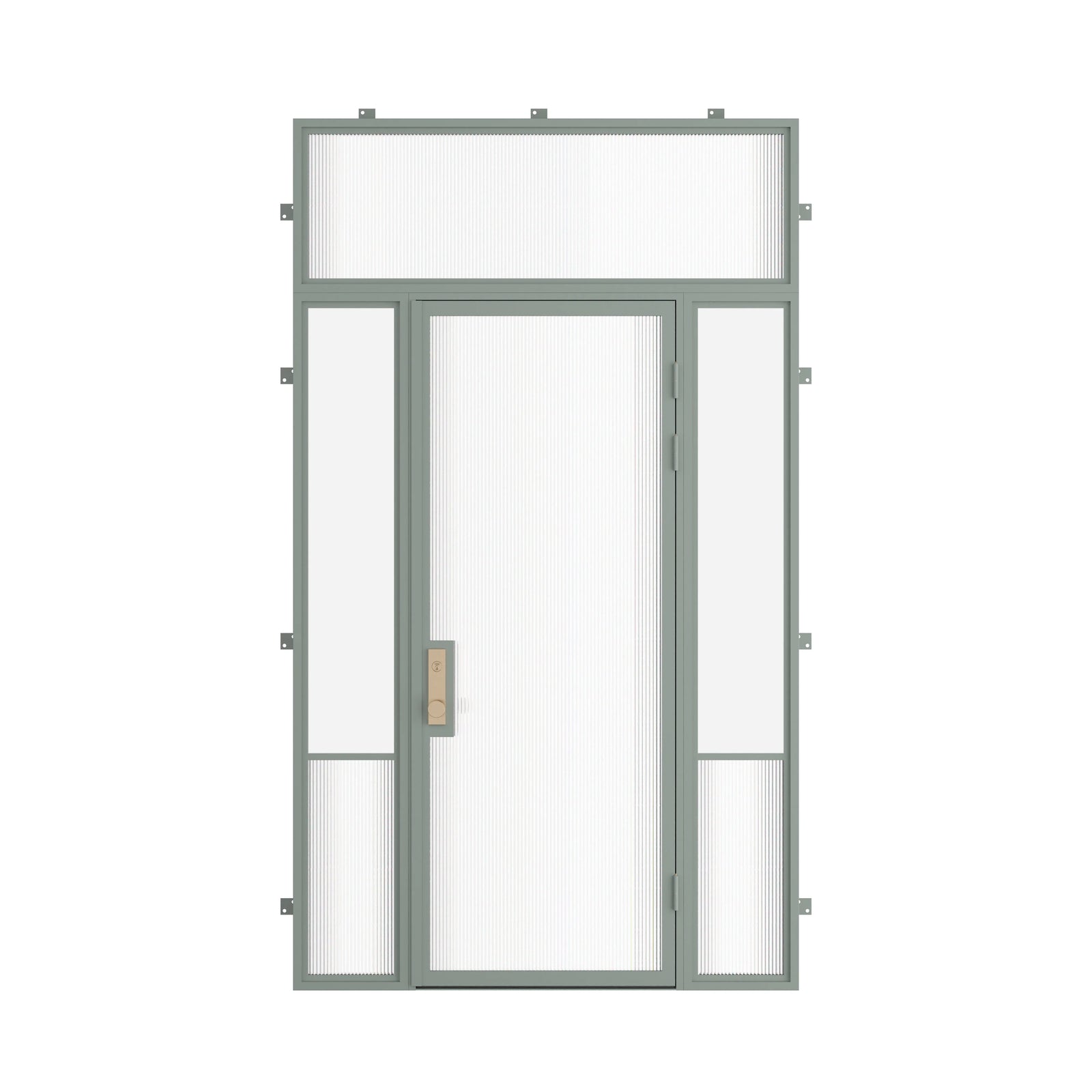 Pinkys Air Grand steel door, single, flat, with side windows, with a flat top window, closed