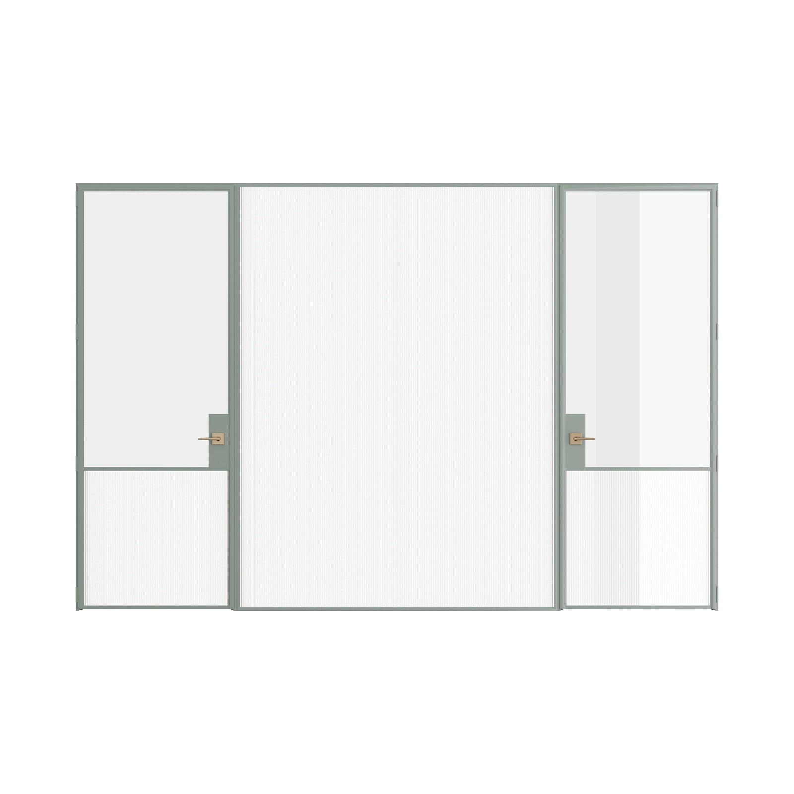 Pinkys Air Grand interior steel door, dual single, flat, with a fixed middle panel, closed