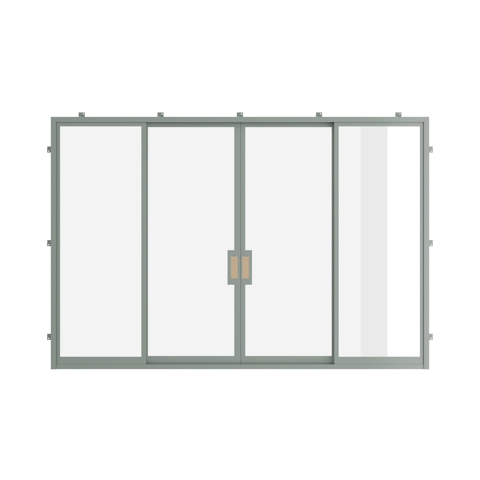 Pinkys Air Lite steel door, sliding, center-split, closed