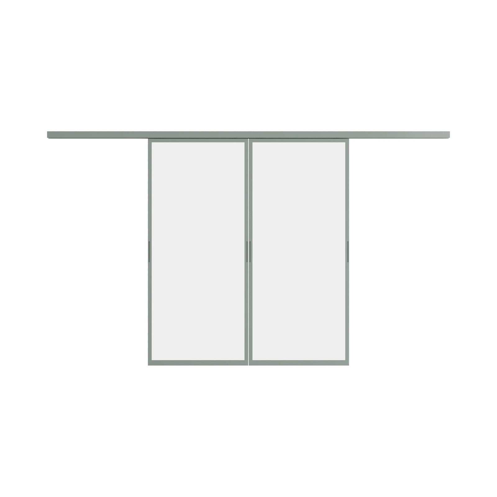 Pinkys Air Lite interior steel door, double, sliding, top-track, closed