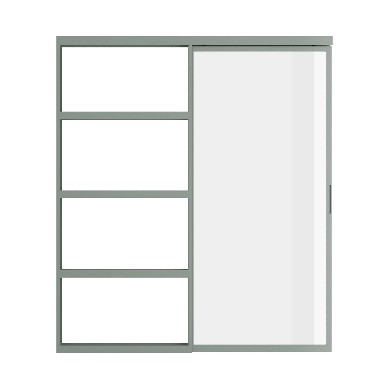 Pinkys Air Lite interior steel door, single, flat, sliding, pocket, top-track, closed