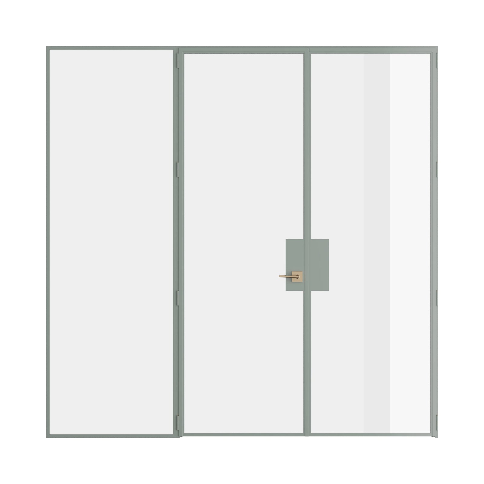 Pinkys Air Lite interior steel door, double, flat, with a left side window, closed
