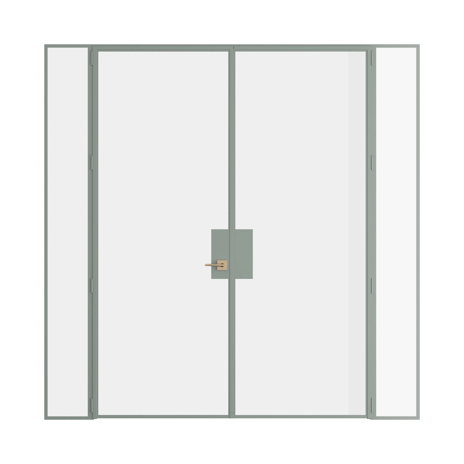 Pinkys Air Lite interior steel door, double, flat, with side windows, closed