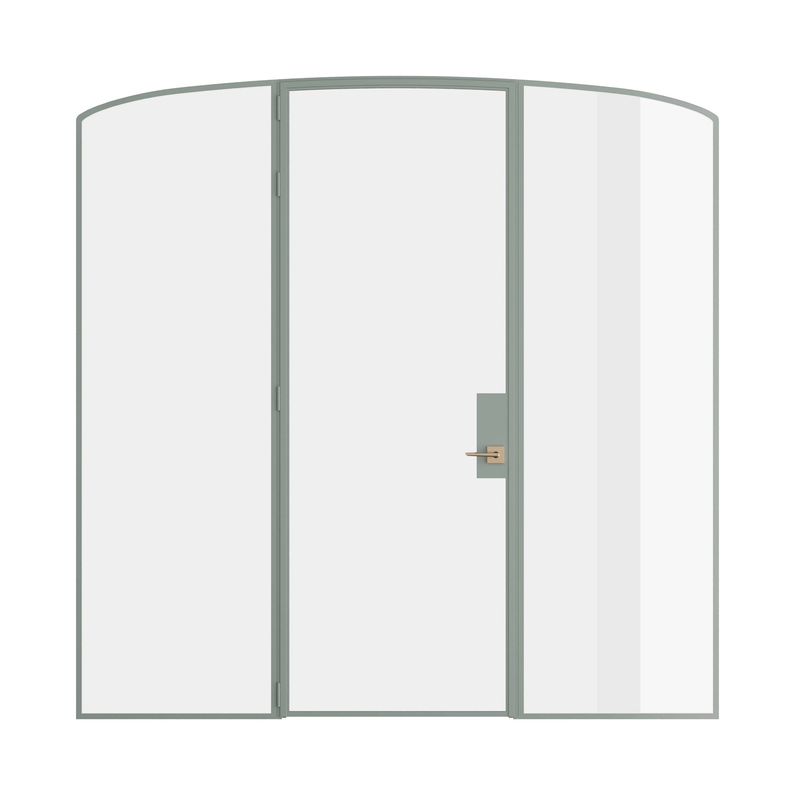 Pinkys Air Lite interior steel door, single, arch, with side windows, closed