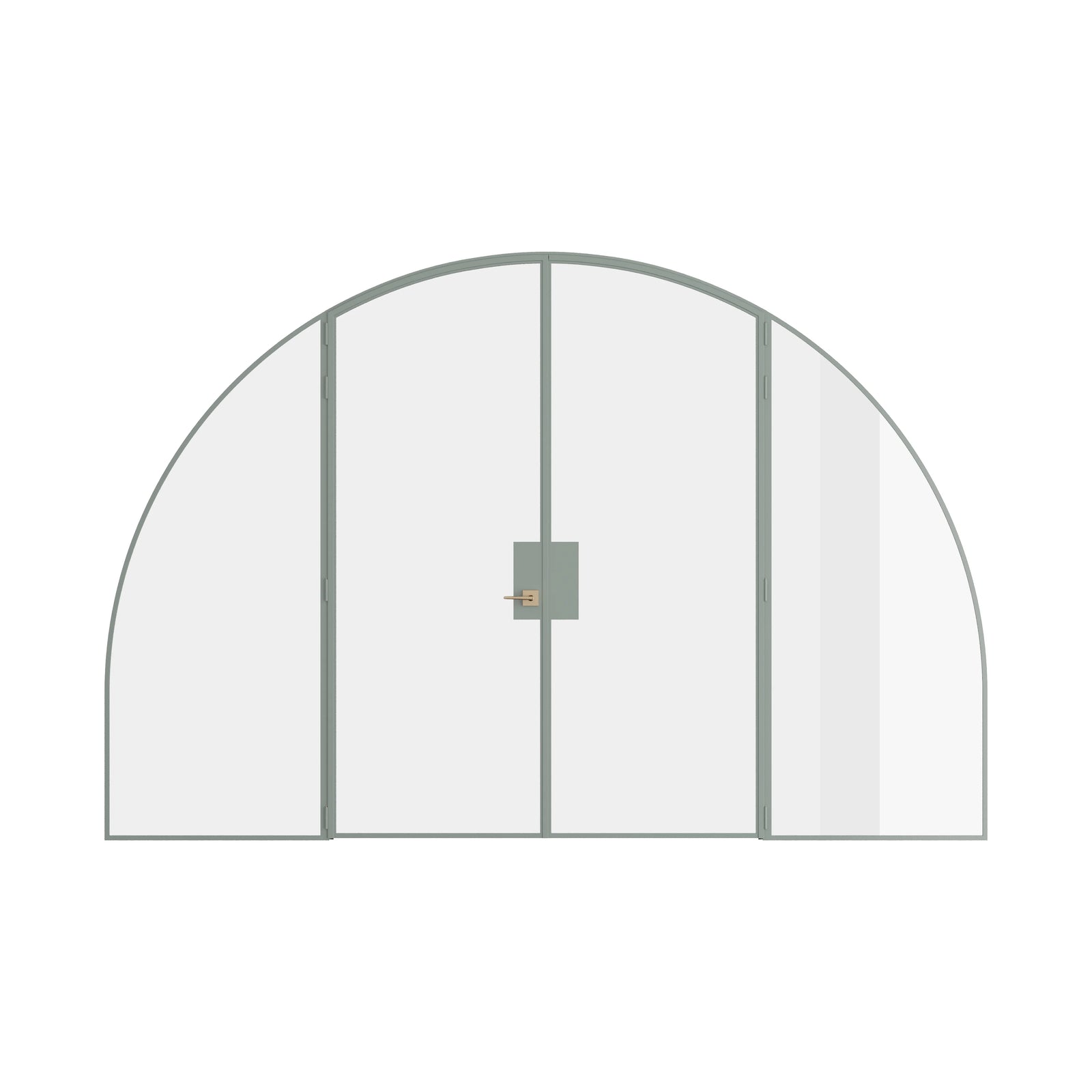 Pinkys Air Lite interior steel door, double, full arch, with side windows, closed