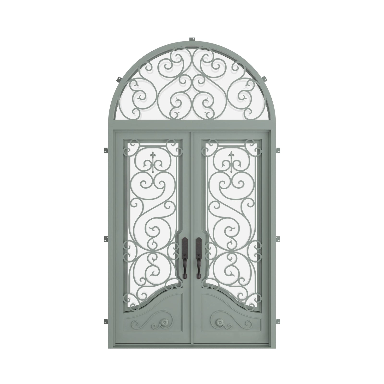 Pinkys Beverly steel door, double, arch, closed