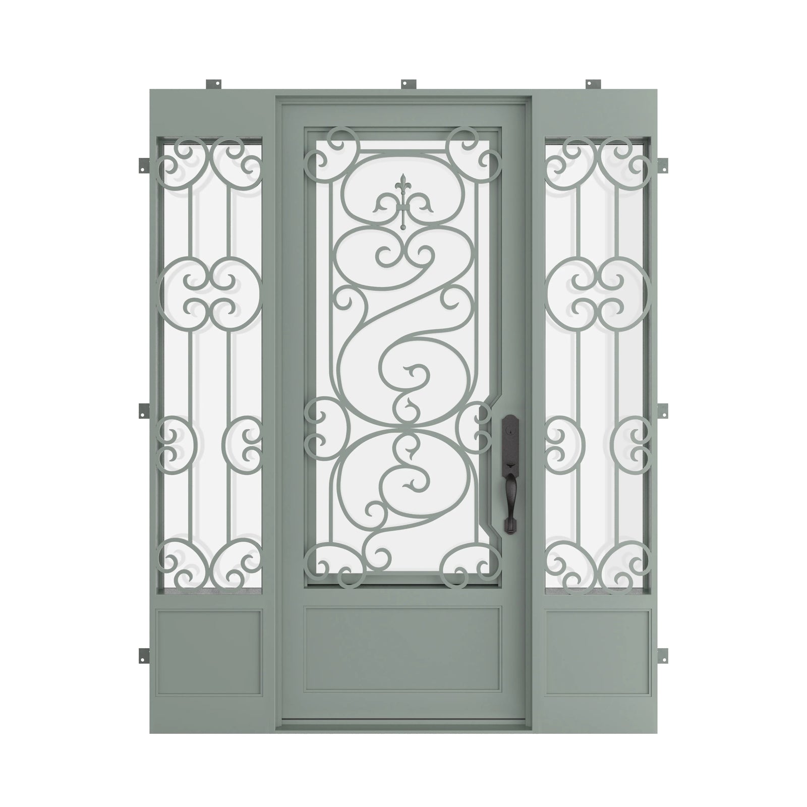 Pinkys Beverly steel door, single, flat, with side windows, closed