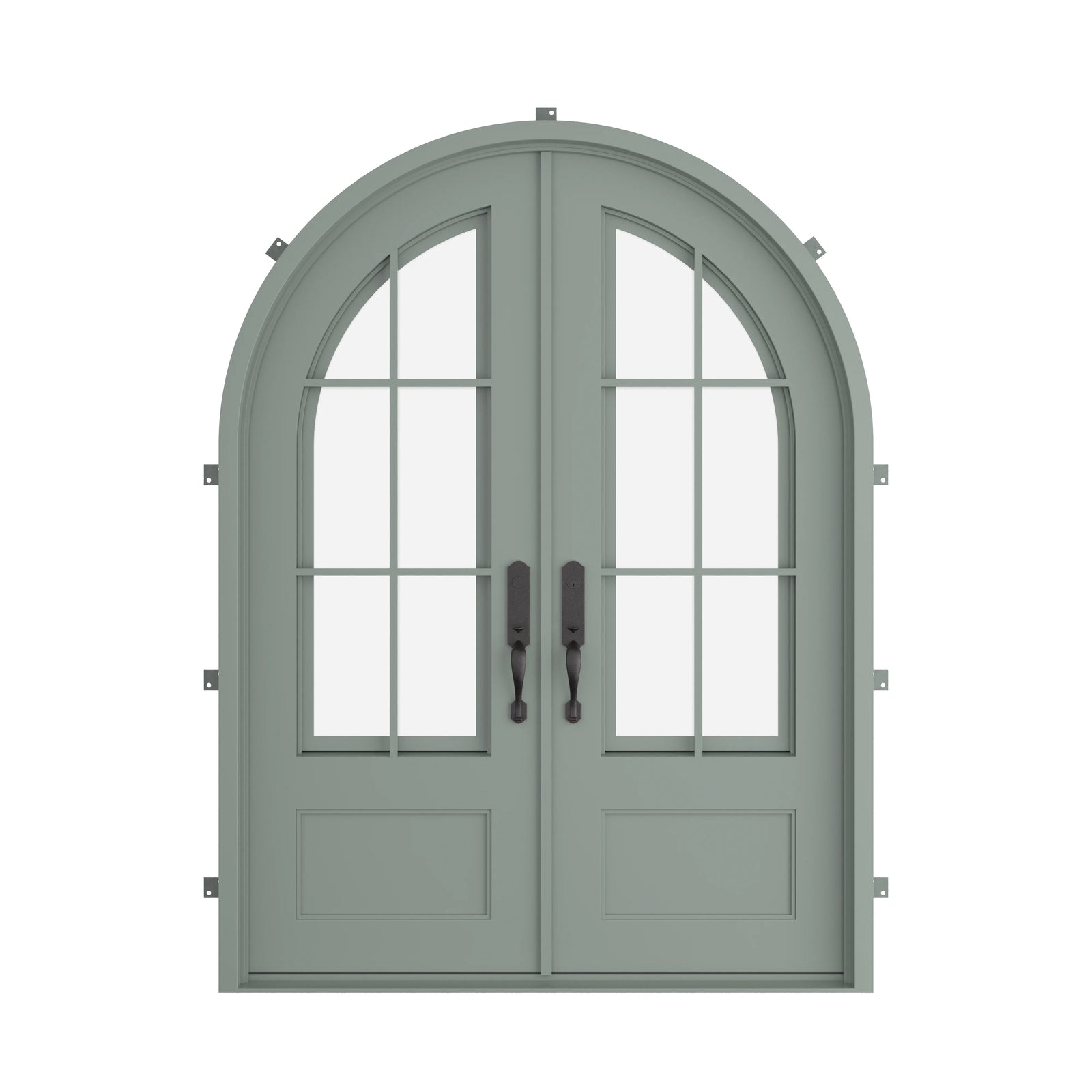 Pinkys Bristol steel door, double, full arch, closed
