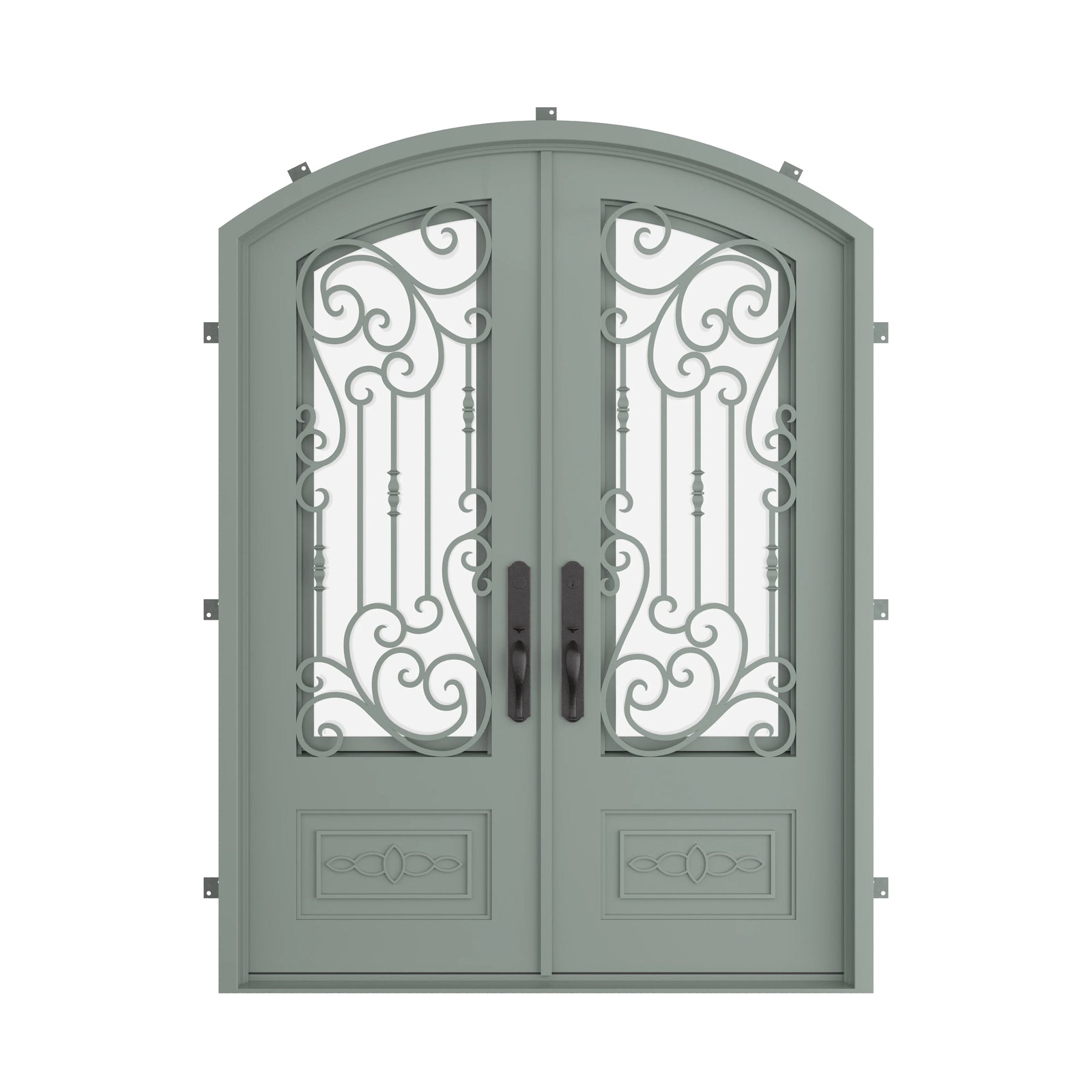Pinkys Golden Gate steel door, double, arch, closed