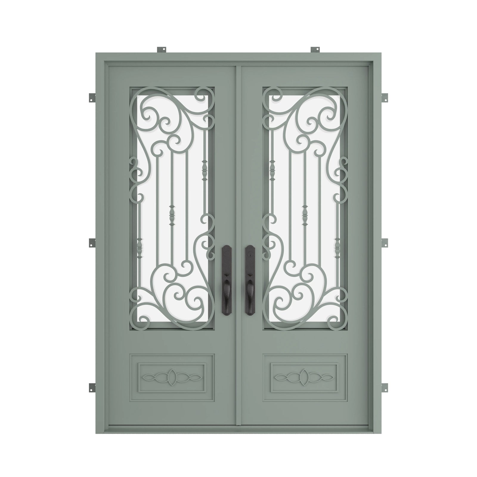 Pinkys Golden Gate steel door, double, flat, closed