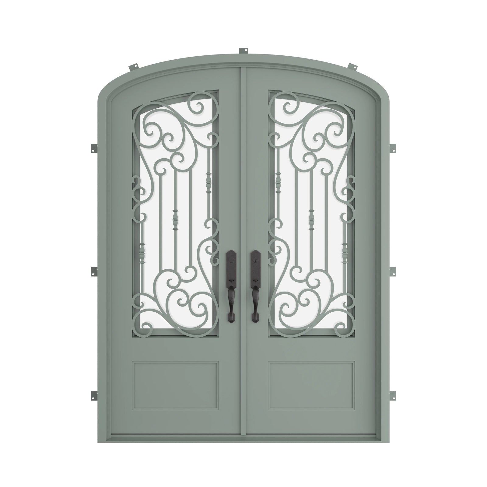 Pinkys Golden Gate steel door, double, mini arch, closed
