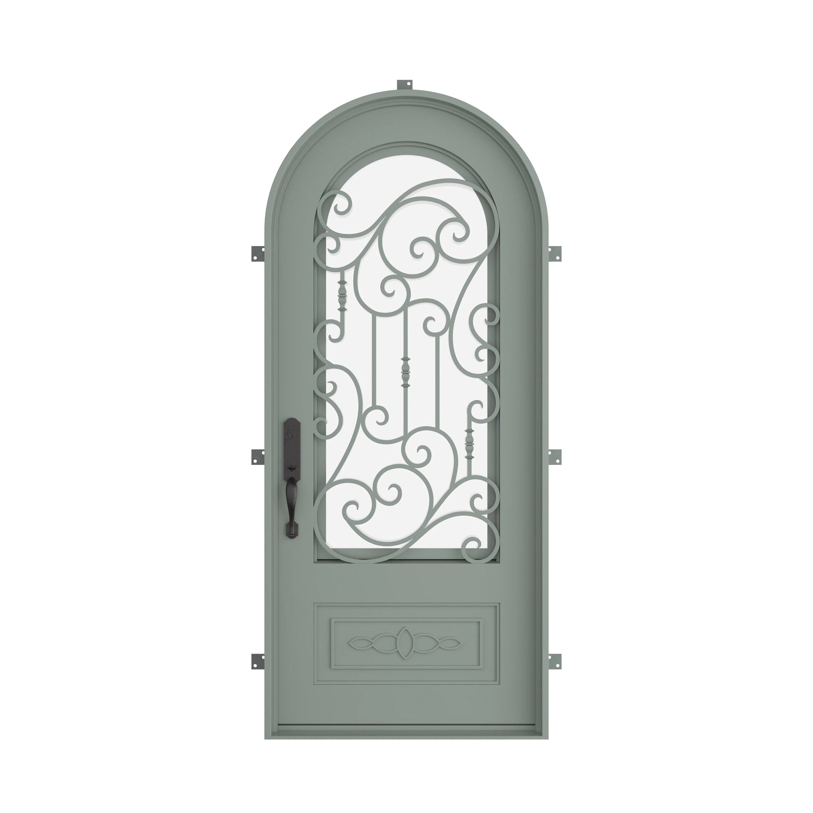 Pinkys Golden Gate steel door, single, arch, closed