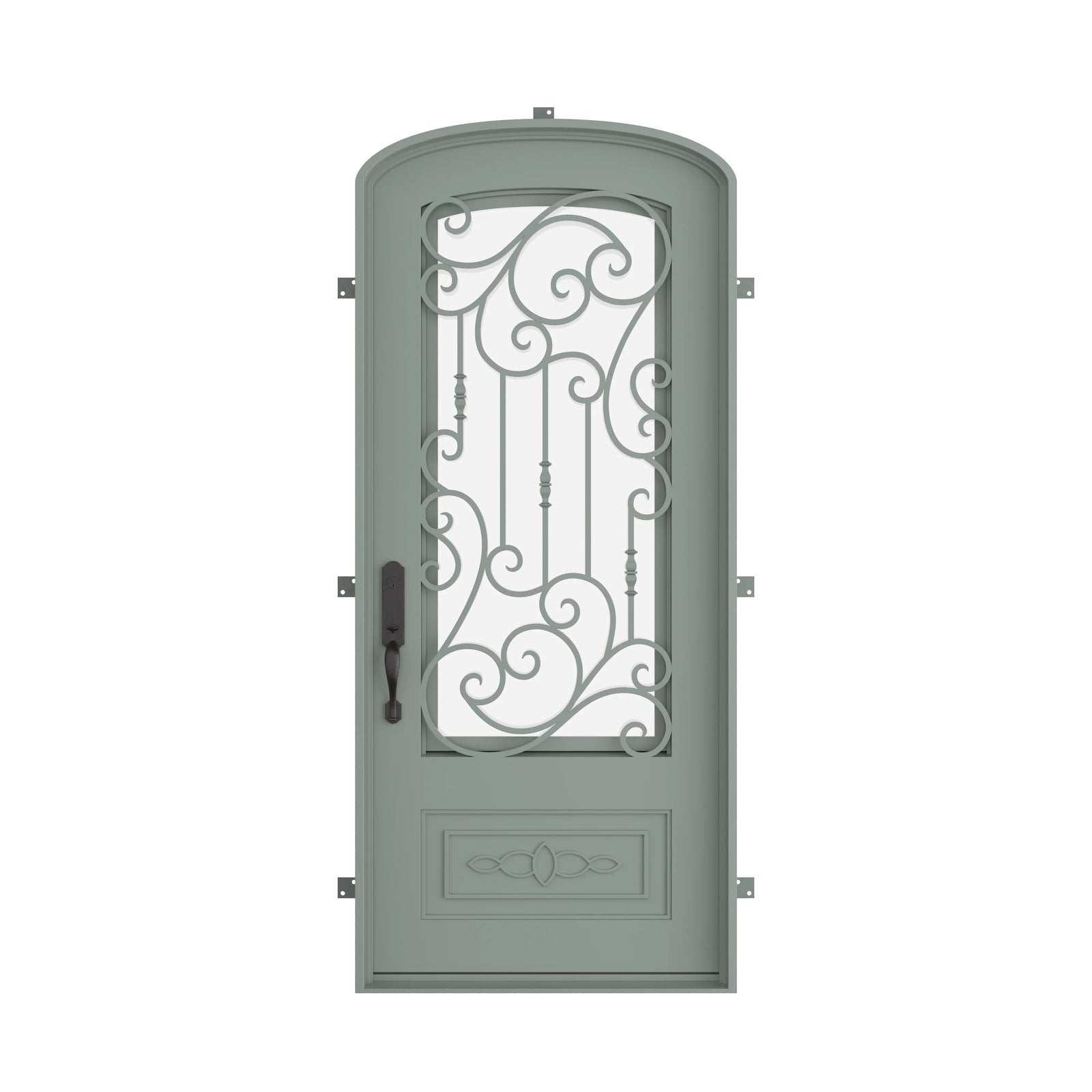 Pinkys Golden Gate steel door, single, mini arch, closed