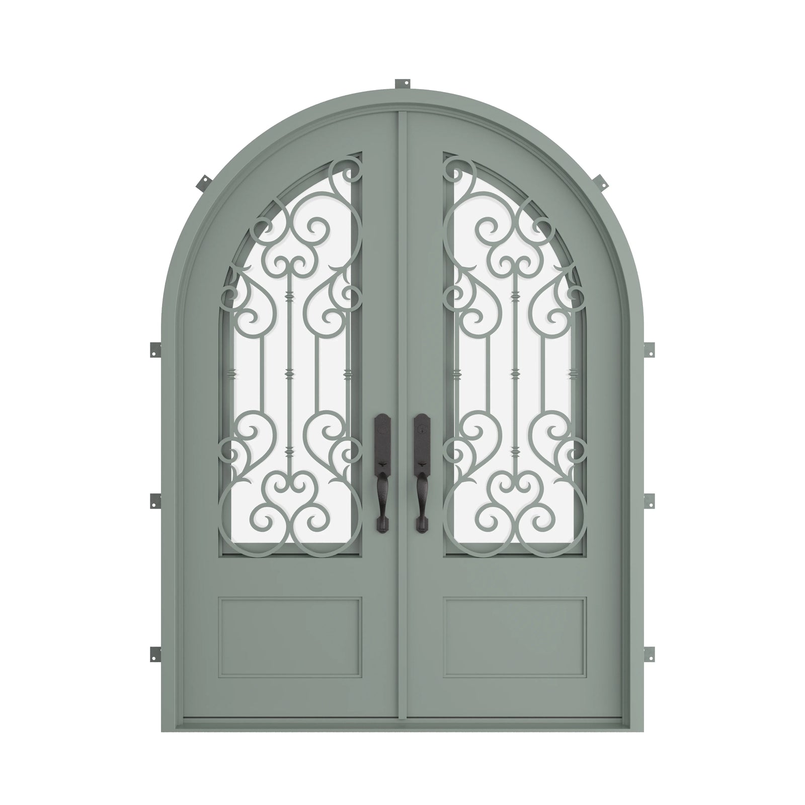Pinkys New York steel door, double, arch, closed