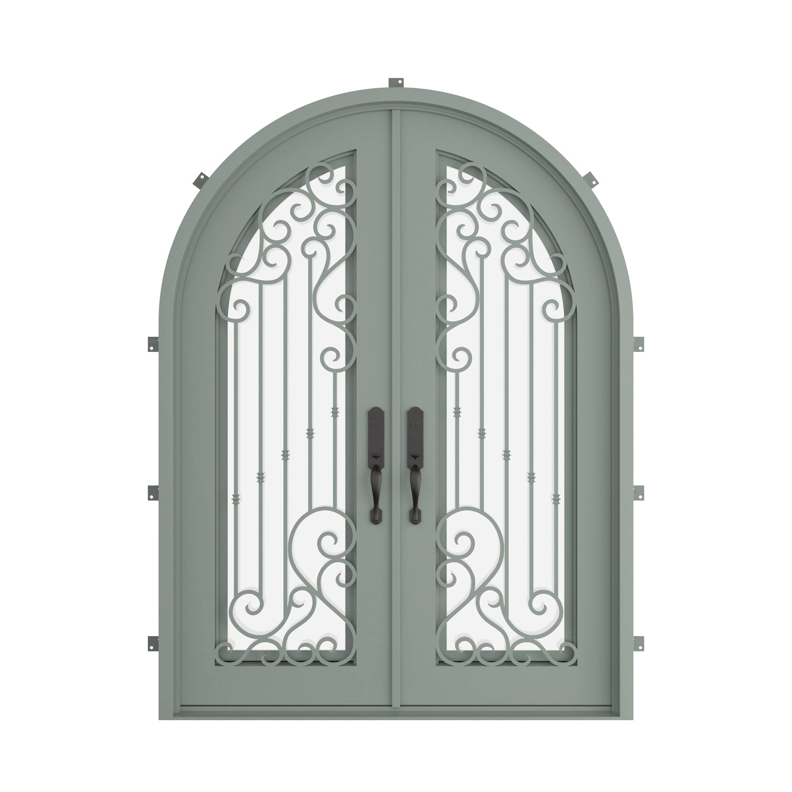 Pinkys Paris steel door, double, full arch, closed