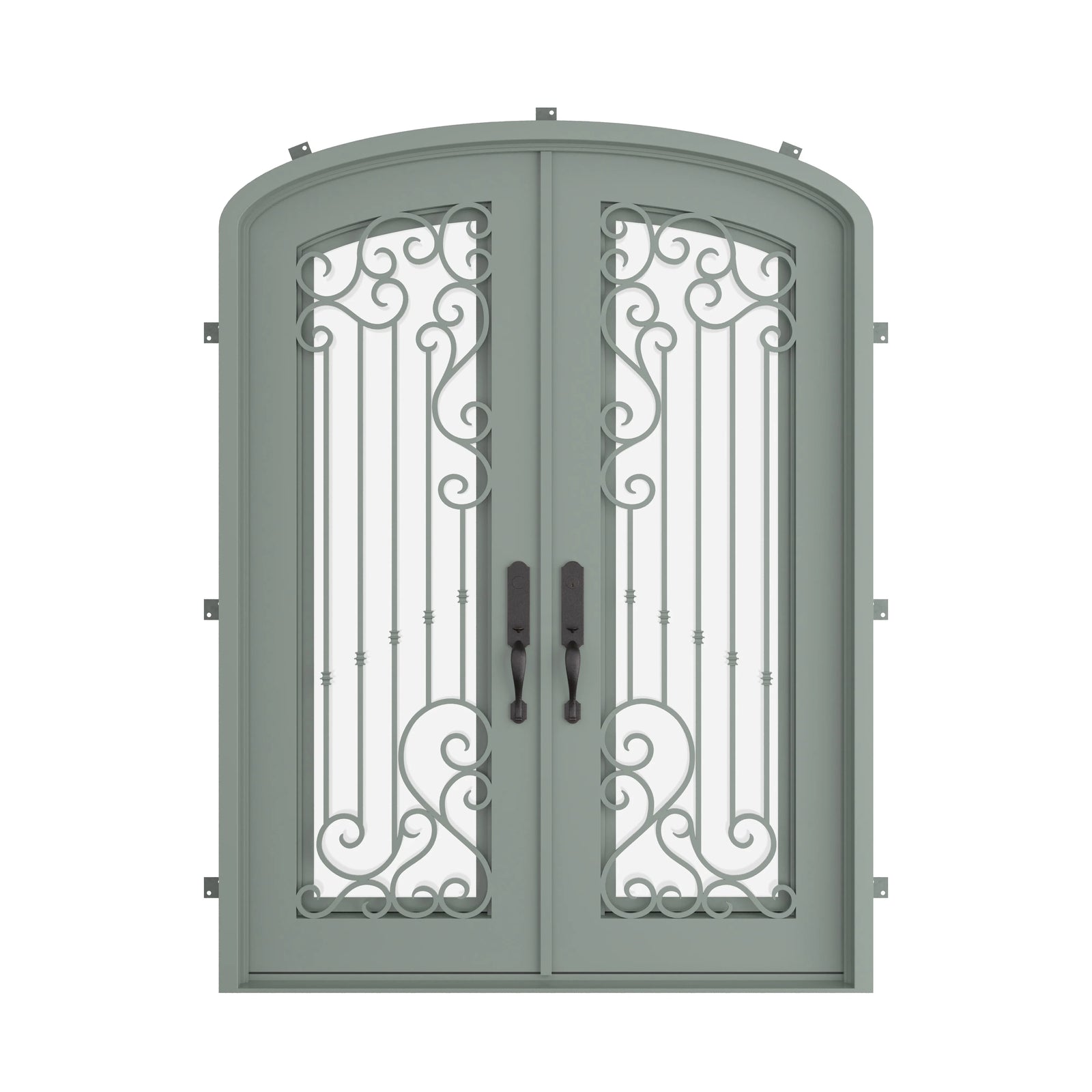 Pinkys Paris steel door, double, arch, closed