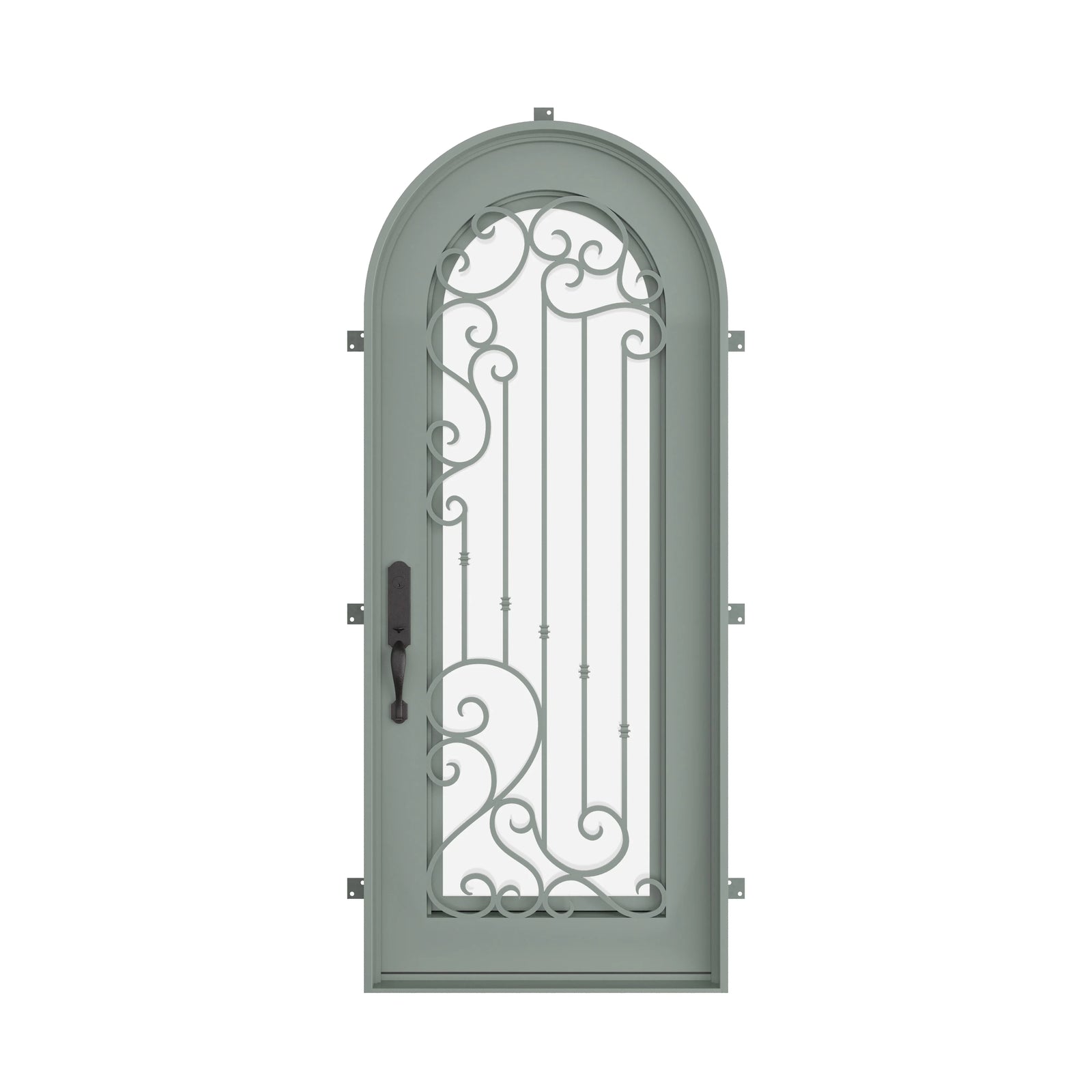 Pinkys Paris steel door, single, full arch, closed