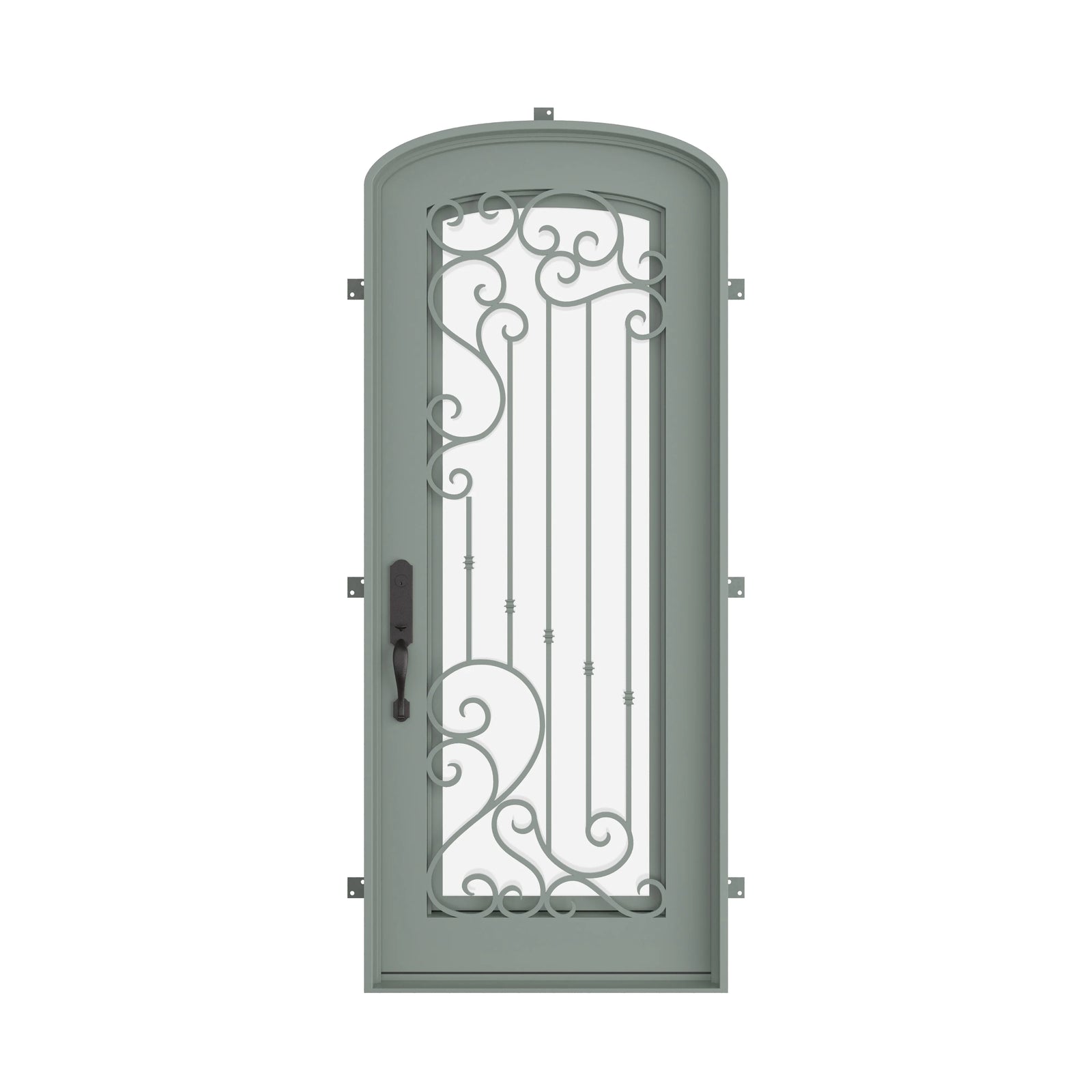 Pinkys Paris steel door, single, arch, closed