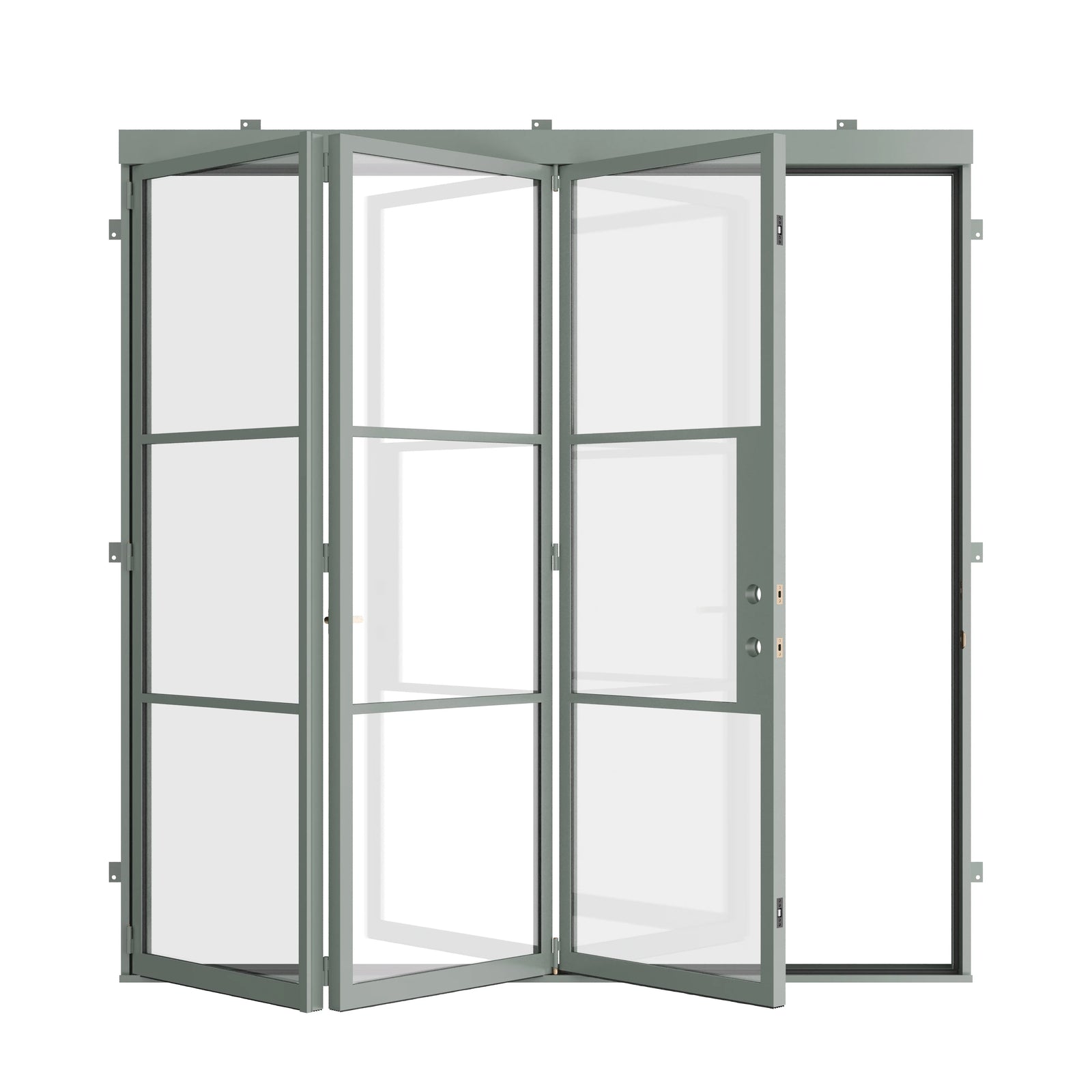 Pinkys Air 4 steel door, bifold, open