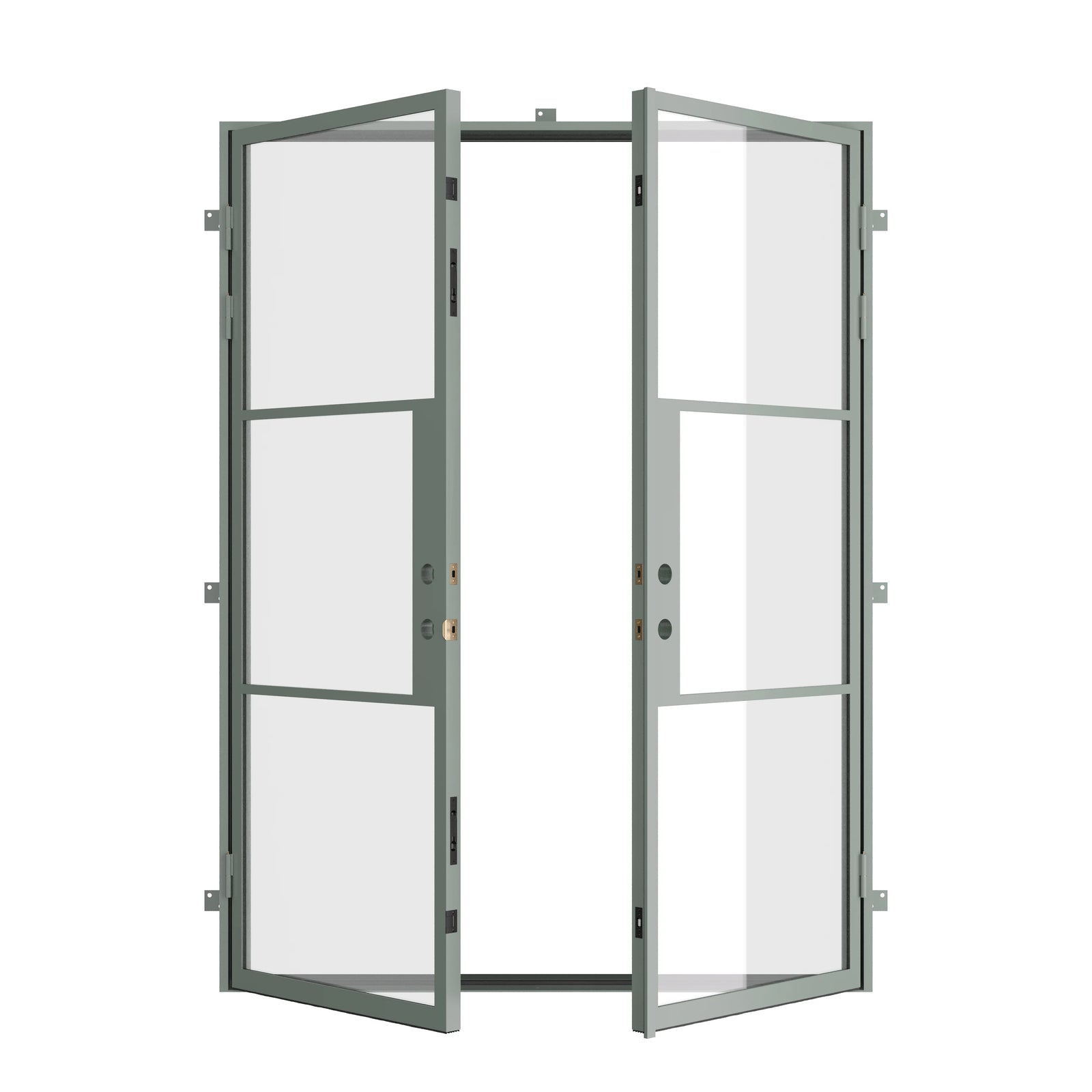 modern double entry door Montecito Mint color