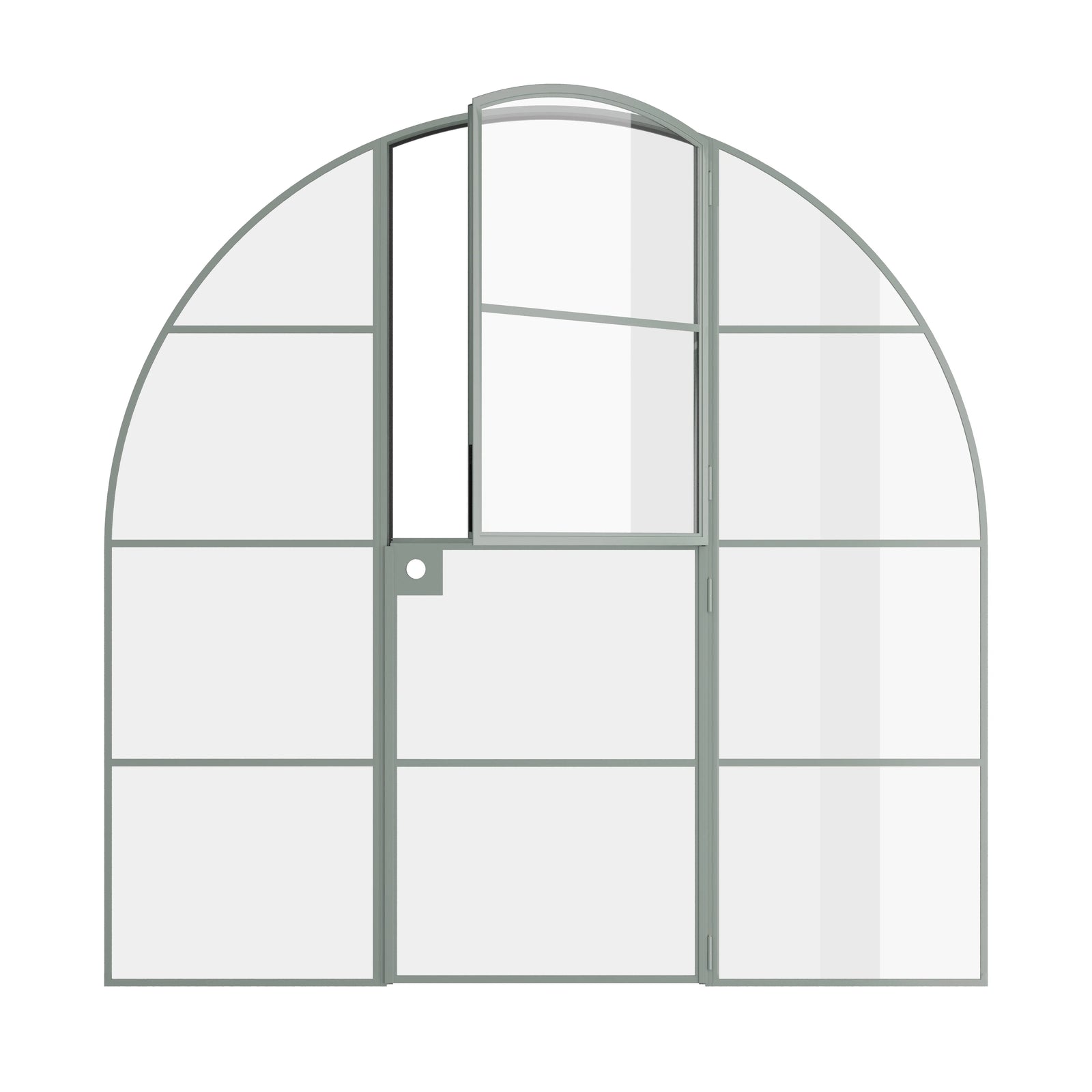 Pinkys Air 4 interior steel door, single, full arch, Dutch, with side windows, open