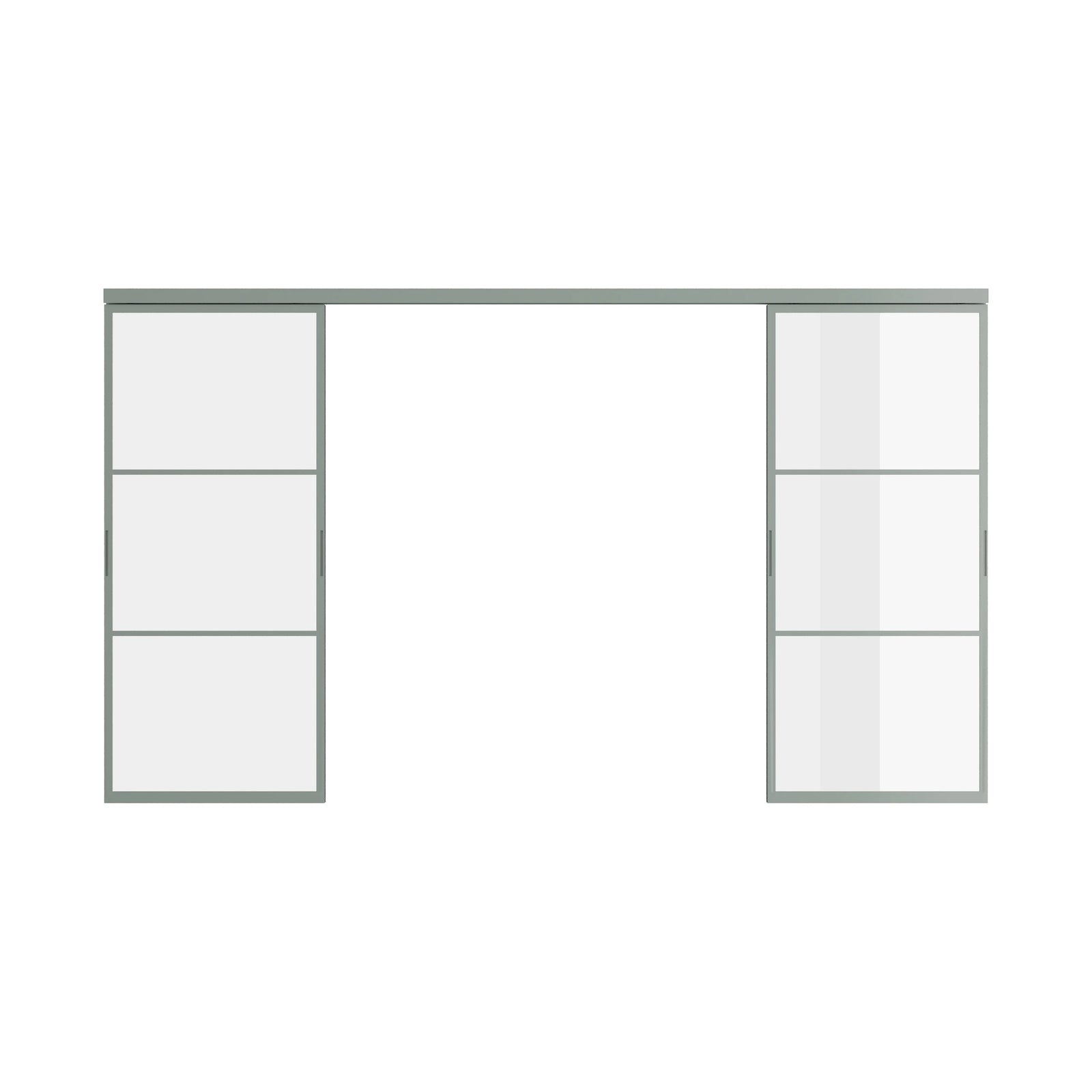 Pinkys Air 4 interior steel door, double, sliding, top-track, open