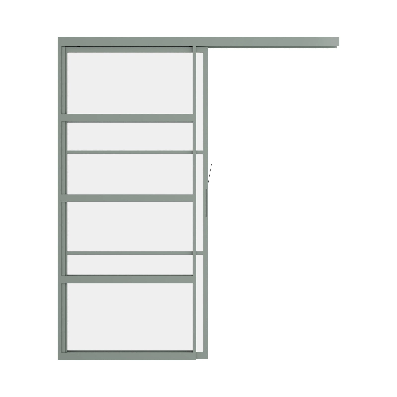 Pinkys Air 4 interior steel door, single, flat, sliding, pocket, top-track, open