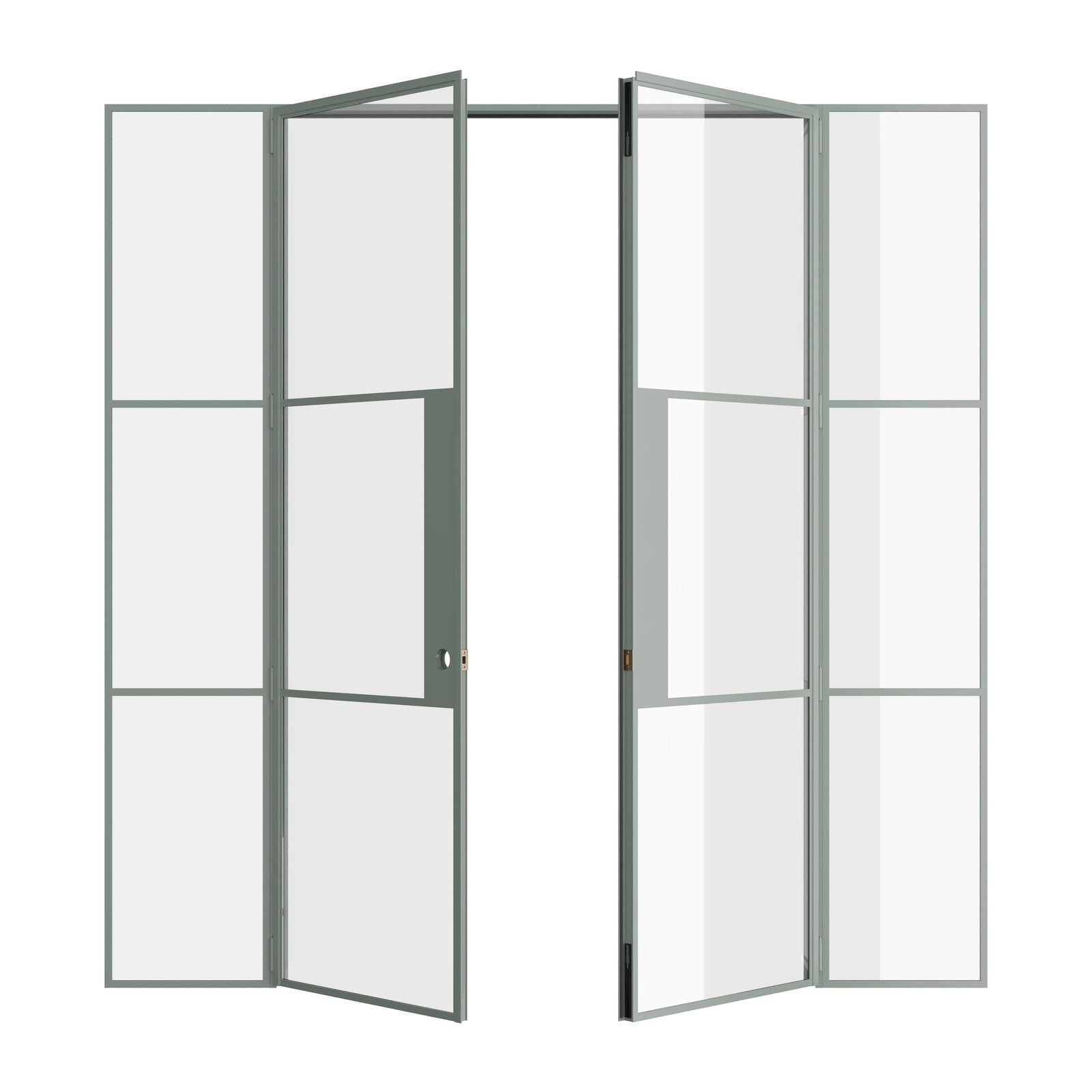 Pinkys Air 4 interior steel door, double, flat, with side windows, open