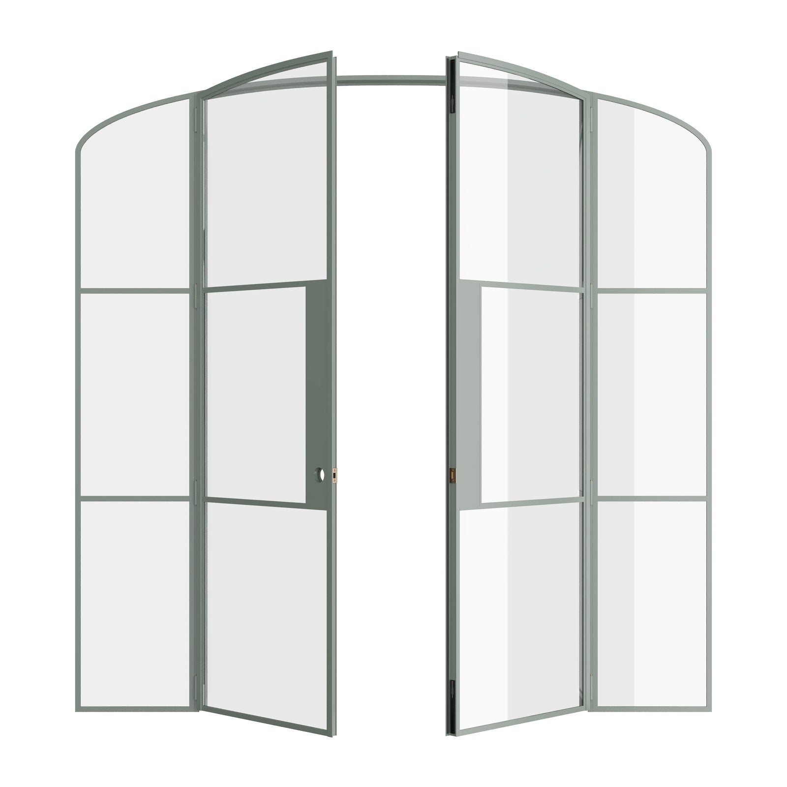 Pinkys Air 4 interior steel door, double, mini arch, with side windows, open