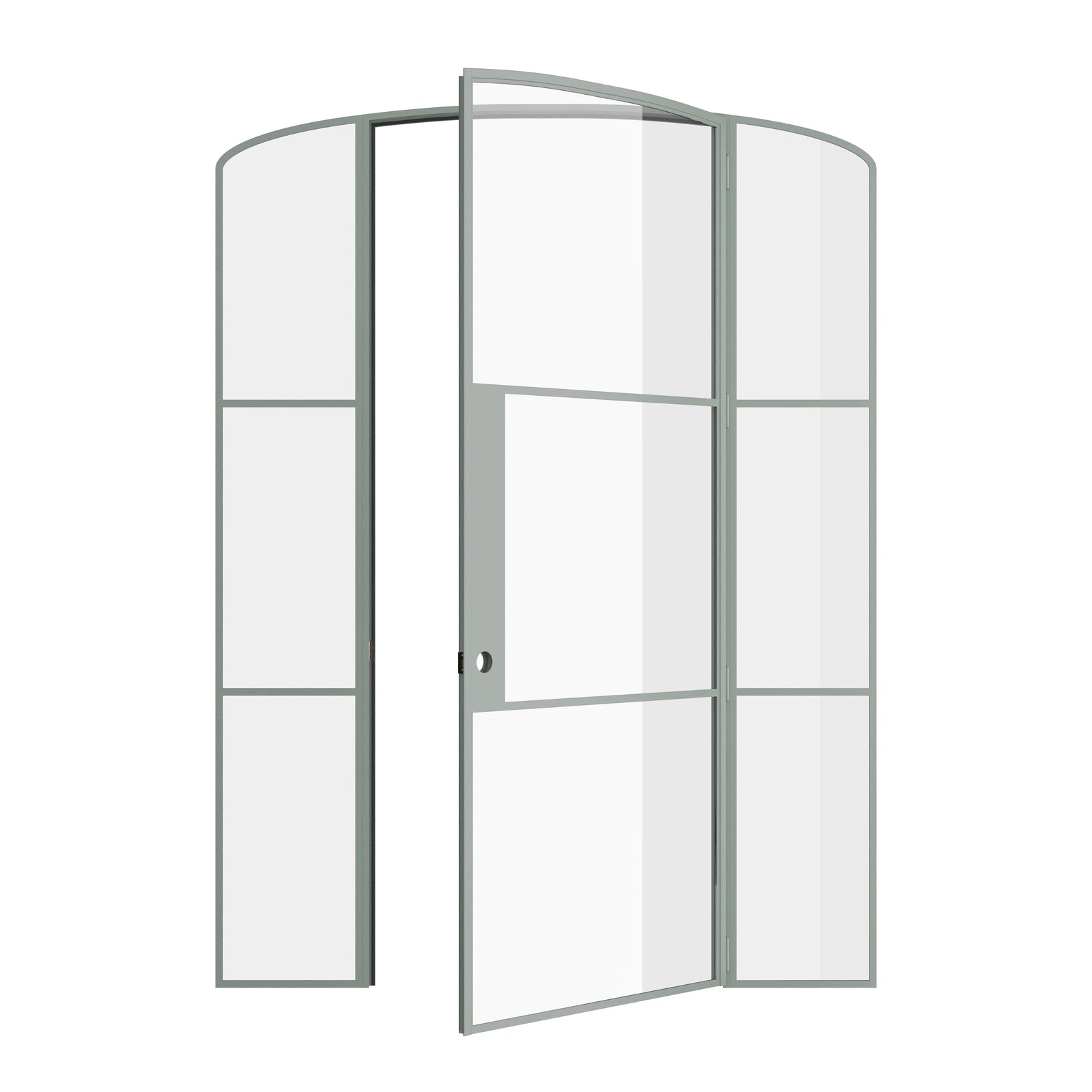Pinkys Air 4 interior steel door, single, mini arch, with side windows, open