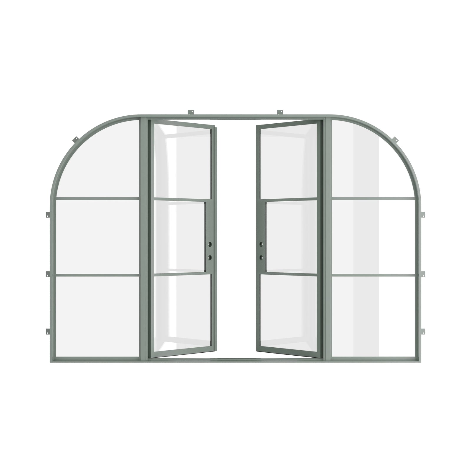 Pinkys Air 4 steel door, double, flat, with side windows, open